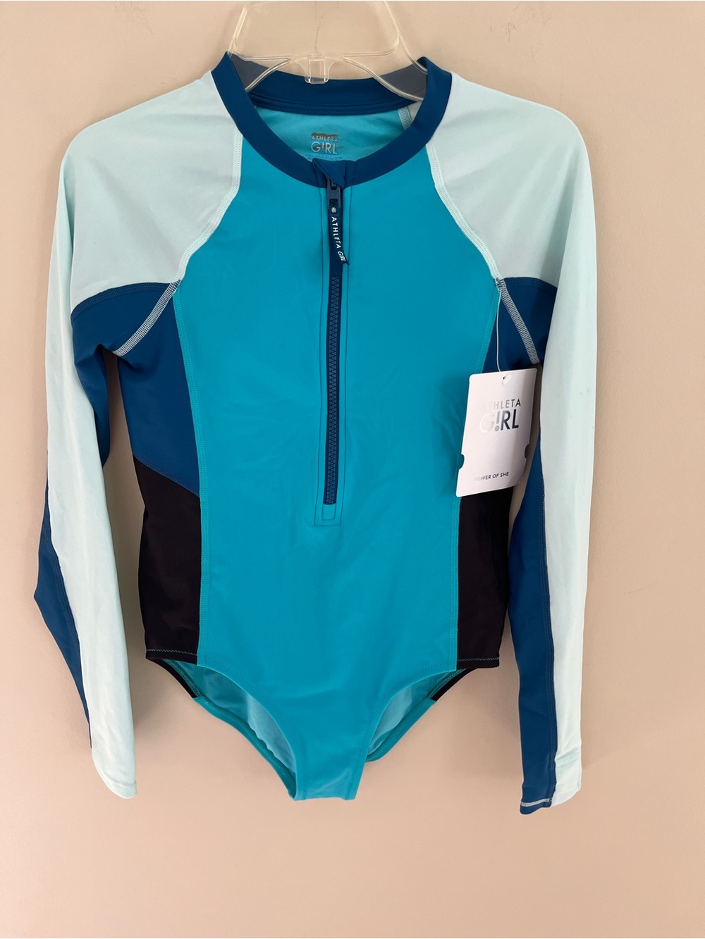 NWT-Athleta GIRL Rashguard One Piece Swimsuit, Large/12